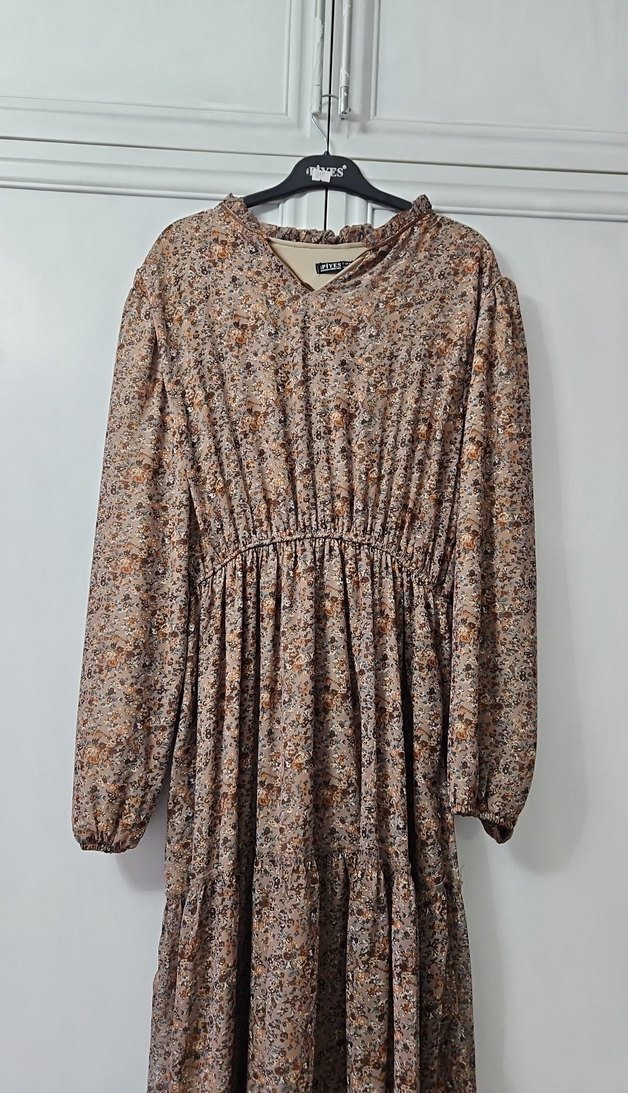 Uzun Kol Renk Geçişli Bohem Elbise - Görsel 3