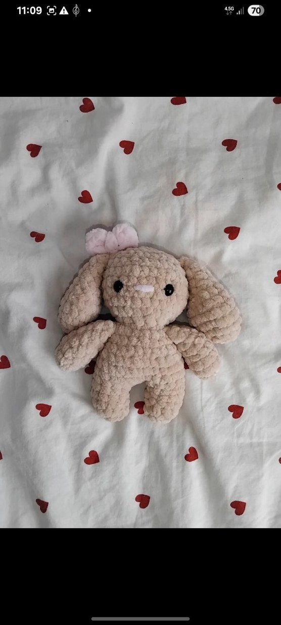 Beyaz Peluş Tavşan Oyuncak - Görsel 2