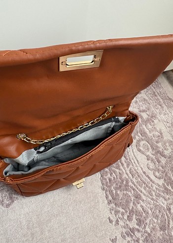 Kahverengi Deri Kadın Çanta - Görsel 3