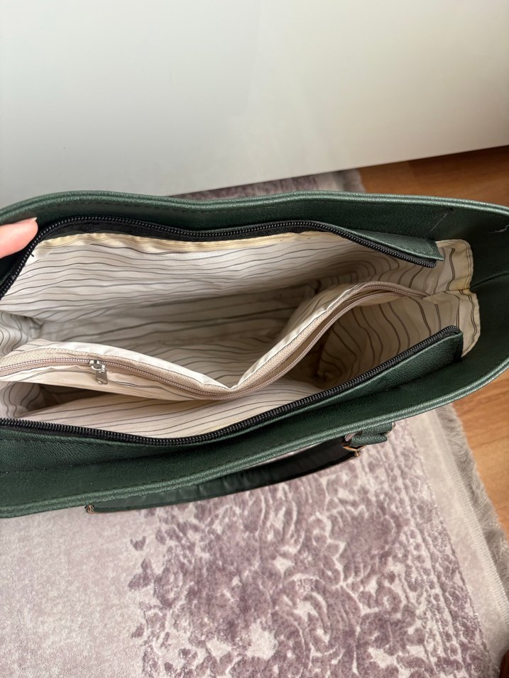 Yeşil Süet Kadın Omuz Çantası - Görsel 4