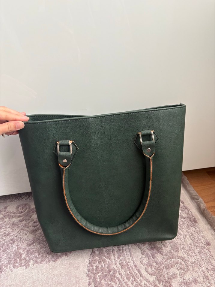 Yeşil Süet Kadın Omuz Çantası - Görsel 3