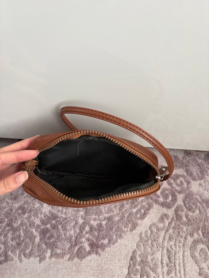 Kahverengi Deri Kadın Çanta - Görsel 3