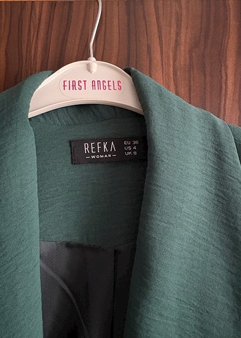 Düğmeli Yeşil Kadın Blazer Ceket - Görsel 4