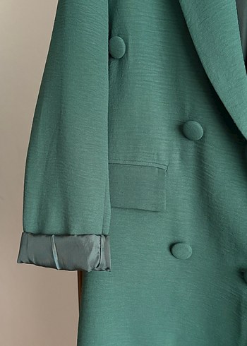 Düğmeli Yeşil Kadın Blazer Ceket - Görsel 2