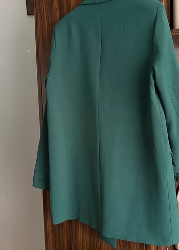 Düğmeli Yeşil Kadın Blazer Ceket - Görsel 3