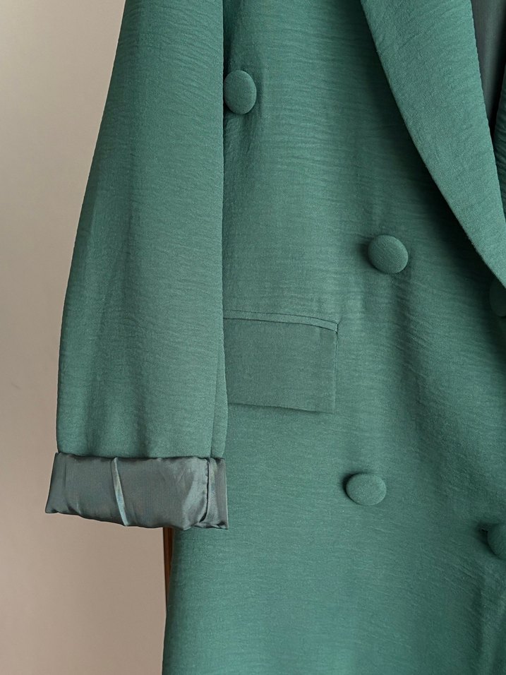 Düğmeli Yeşil Kadın Blazer Ceket - Görsel 2