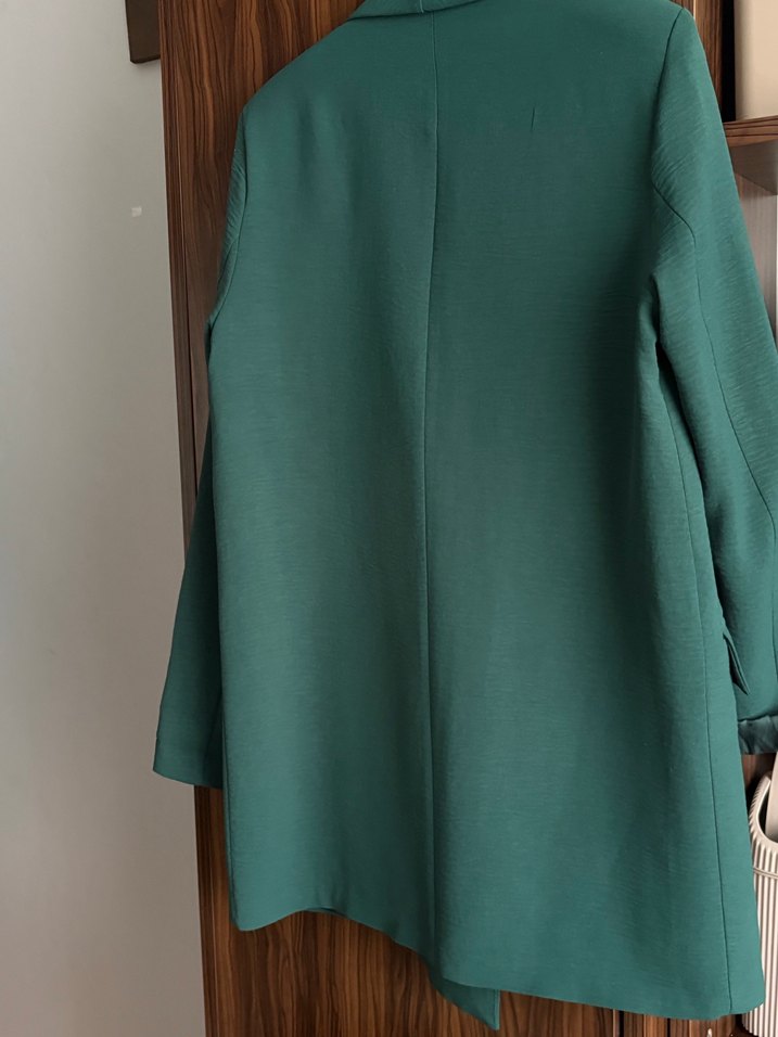 Düğmeli Yeşil Kadın Blazer Ceket - Görsel 3