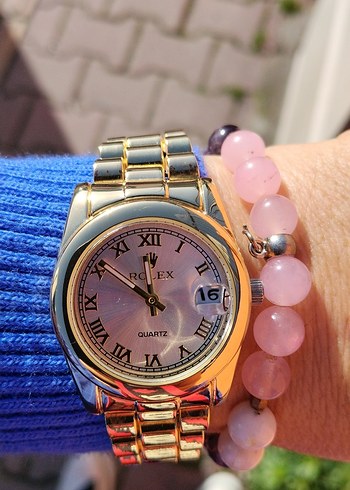 Pembe Tonlu Boncuklu Kadın Kol Saati - Görsel 2