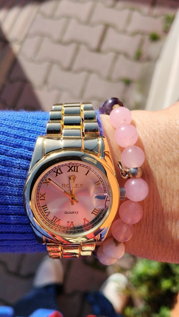 Pembe Tonlu Boncuklu Kadın Kol Saati - Görsel 3