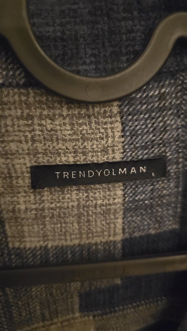 TRENDYOLMAN Gri Ekoseli Uzun Kollu Gömlek - Görsel 2