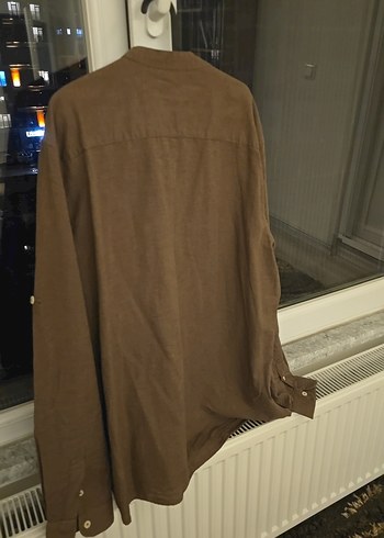 Erkek Keten Uzun Kollu Düğmeli Gömlek - Görsel 3