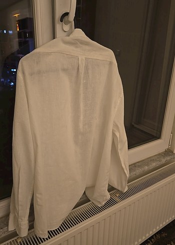 U.S. POLO Erkek Beyaz Keten Gömlek Uzun Kollu - Görsel 3