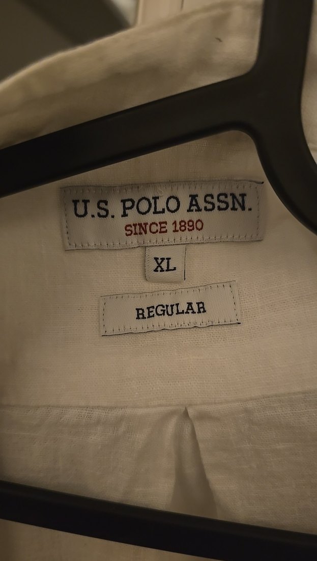 U.S. POLO Erkek Beyaz Keten Gömlek Uzun Kollu - Görsel 2