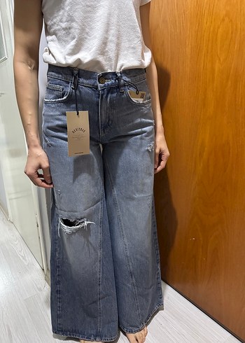 Diğer Yikamali Genis Paca Denim Jean