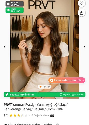 Yarım ay Kahverengi balyaj çıtçıt - Görsel 7