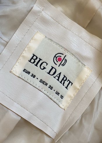 Bej Kadın Deri Ceket, Fermuarlı, Midi Boy - Görsel 2