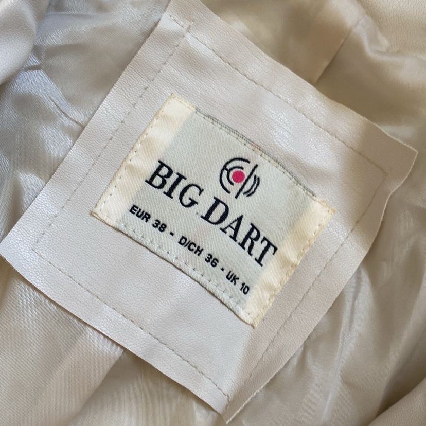 Bej Kadın Deri Ceket, Fermuarlı, Midi Boy - Görsel 2