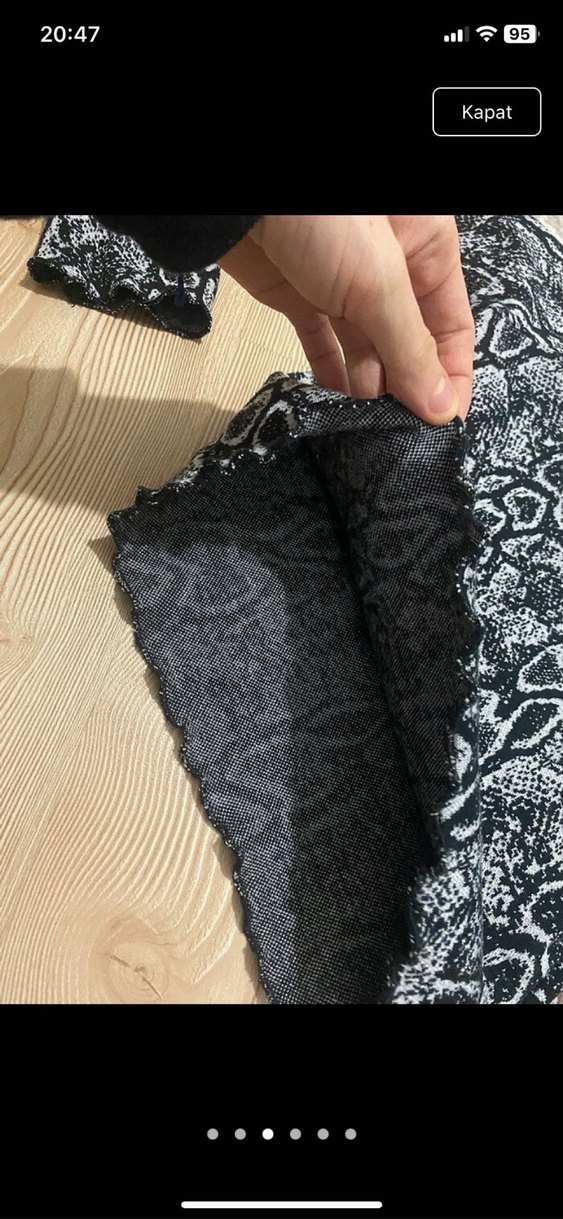 Kadın Siyah Gri Yılan Desenli Triko bluz - Görsel 2