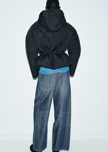 Erkek Gri Bol Kesim Denim Pantolon - Görsel 5