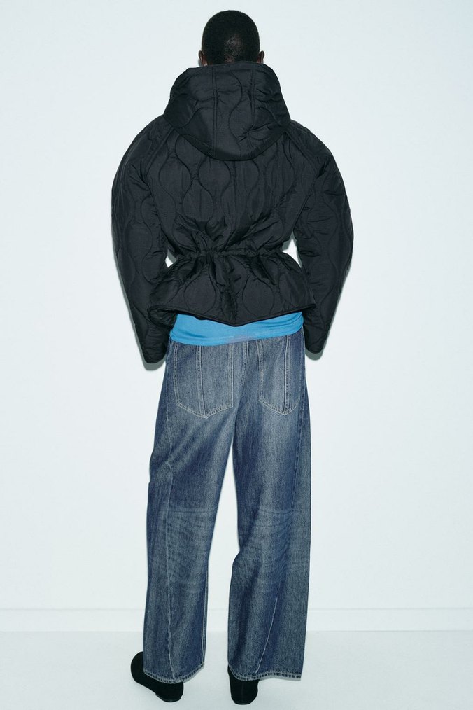 Erkek Gri Bol Kesim Denim Pantolon - Görsel 5