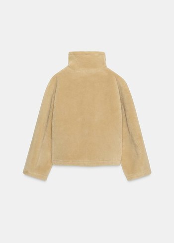 Bej Kadın Midi Ceket Notched Yaka - Görsel 5