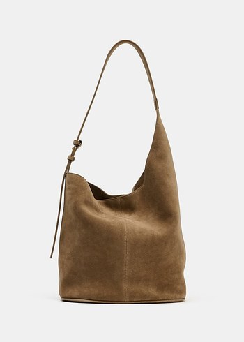 Kahverengi Süet Kemerli Kadın Çanta - Görsel 2
