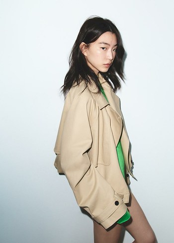 Bej Kadın Midi Trençkot - Görsel 3