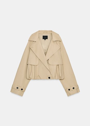 Bej Kadın Midi Trençkot - Görsel 4