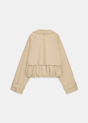 Bej Kadın Midi Trençkot - Görsel 5