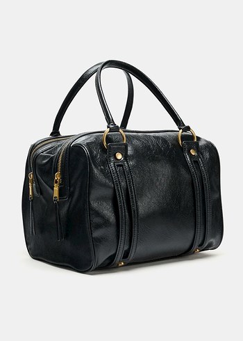 Kırmızı Deri Kadın Omuz Çantası - Görsel 4