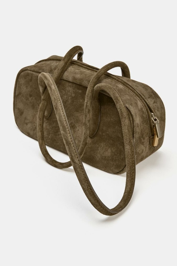 Bej Süet Kadın El Çantası - Görsel 3