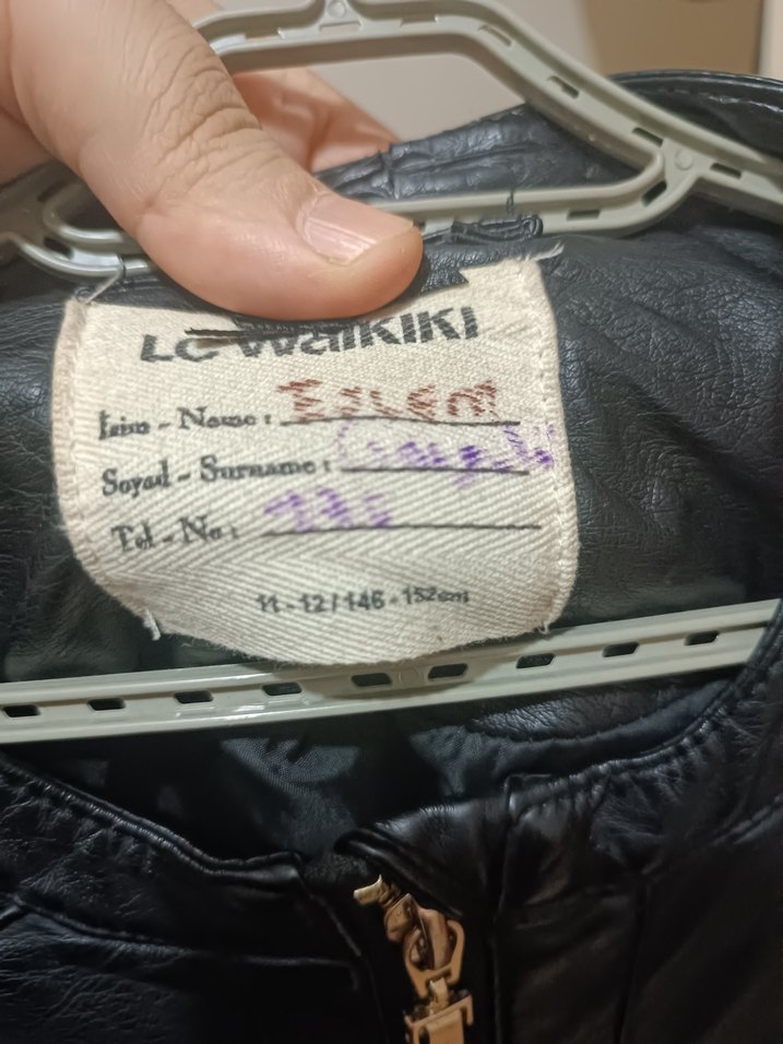 Siyah Mini Deri Biker Ceket - Görsel 3