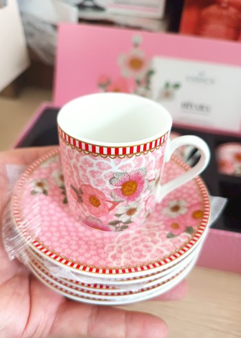 Karaca Diyara 6 Kişilik Pembe Kahve Fincanı Seti - Görsel 3