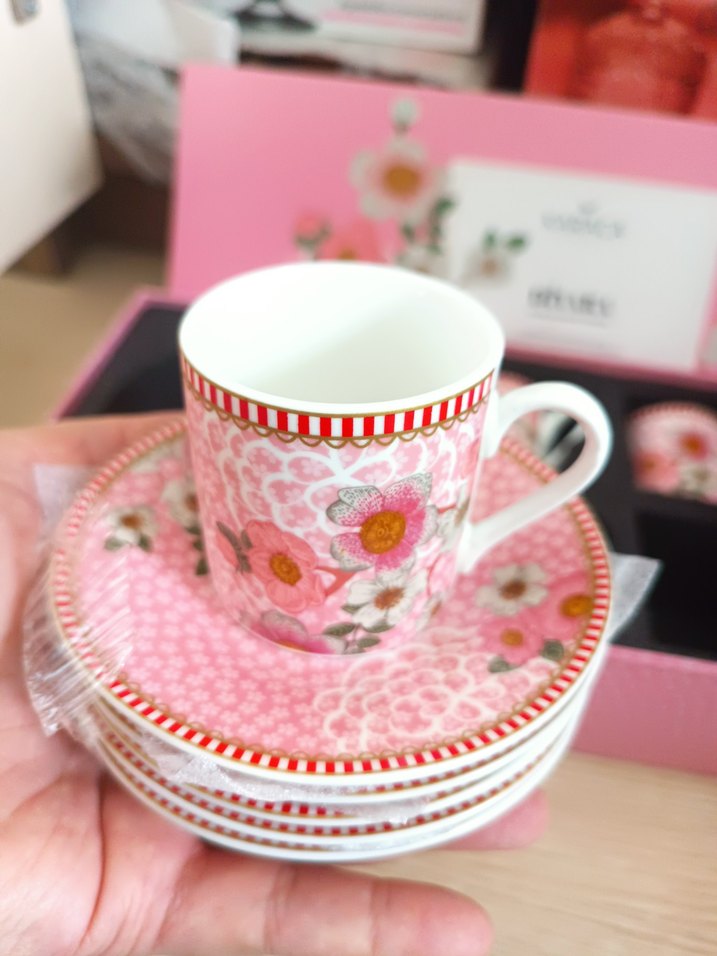 Karaca Diyara 6 Kişilik Pembe Kahve Fincanı Seti - Görsel 3