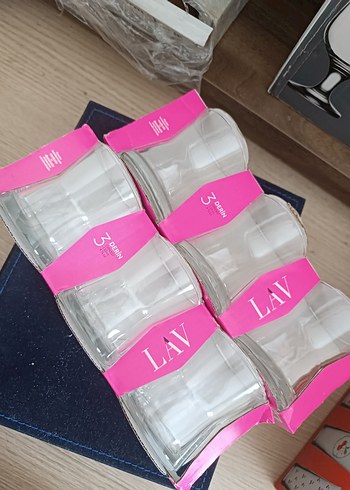 LAV 3'lü Pembe Detaylı Bardak Seti - Görsel 3