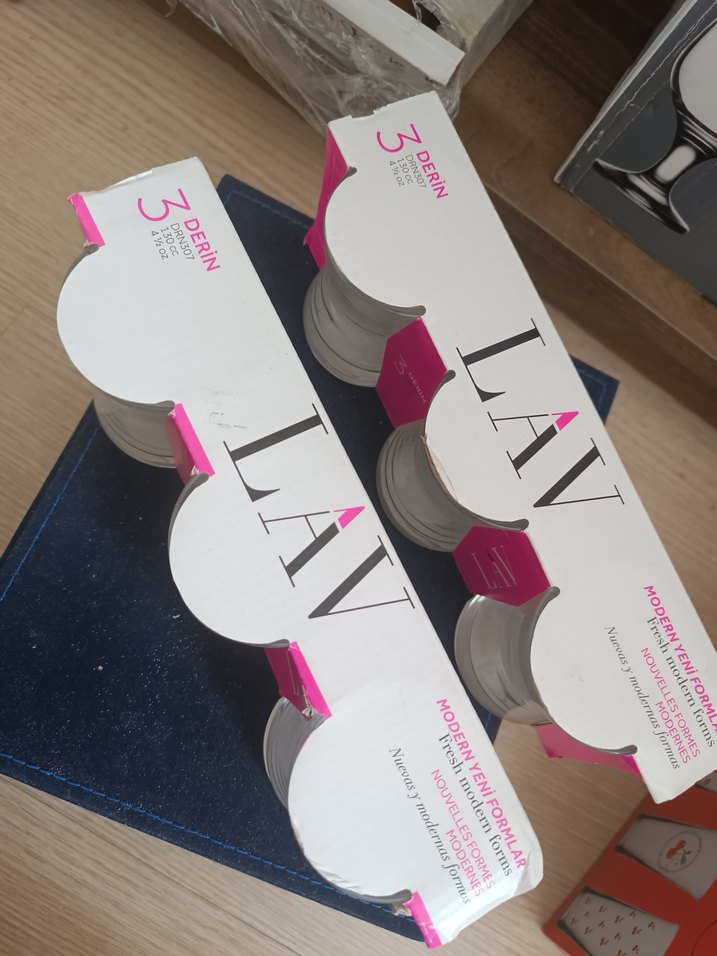 LAV 3'lü Pembe Detaylı Bardak Seti - Görsel 2