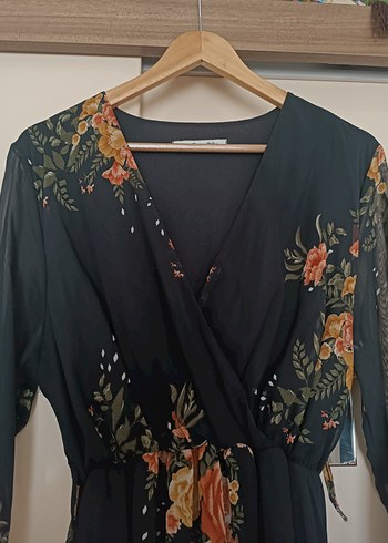 Çiçek Desenli Uzun Bohem Elbise - Görsel 6