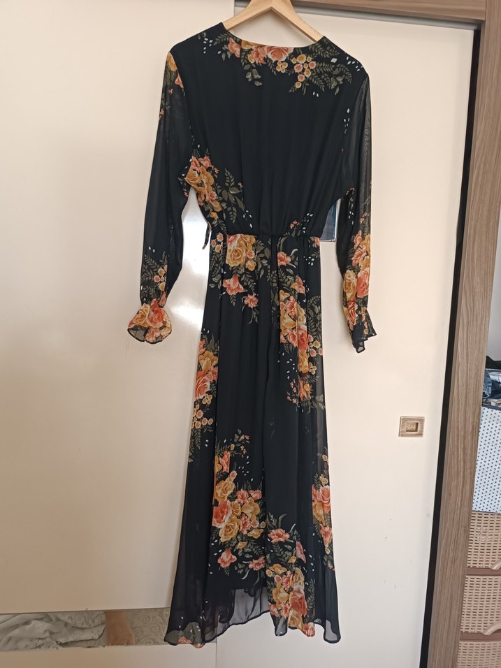 Çiçek Desenli Uzun Bohem Elbise - Görsel 3