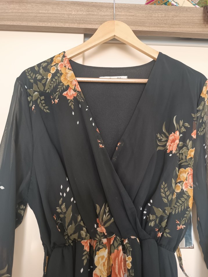 Çiçek Desenli Uzun Bohem Elbise - Görsel 2