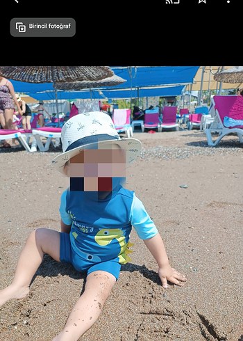 Erkek Bebek Mavi Deniz Temalı Mayo