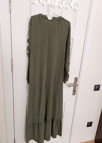 Uzun Kollu Fırfırlı Elbise - Görsel 3