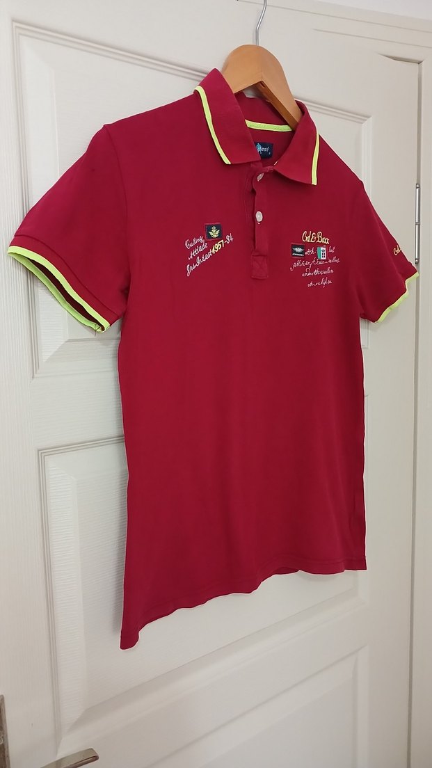 Bordo Düğmeli Kısa Kollu Erkek Polo Tişört - Görsel 2