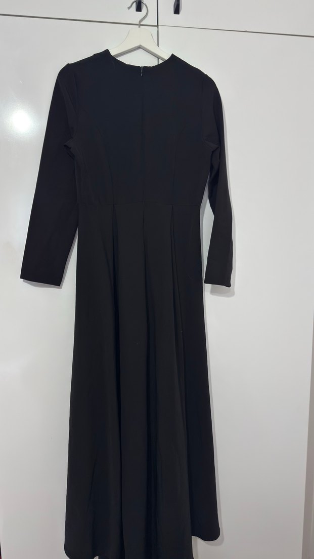 Siyah Uzun Kollu Kadın Elbise - Görsel 2