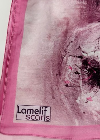 Lamelif Pembe Desenli Şal - Görsel 2