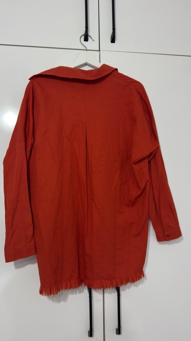 Kadın Kiremit Düğmeli Gömlek - Görsel 2