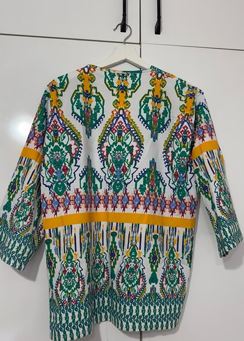 Renkli Bohem Uzun Kollu Kadın Kimono - Görsel 2