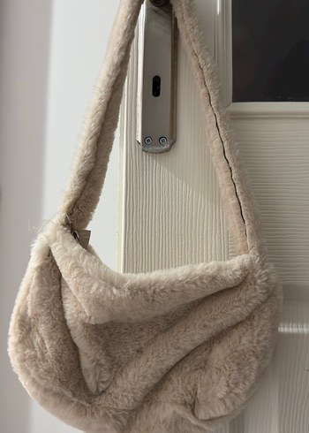Bej Peluş Kadın Omuz Çantası - Görsel 2