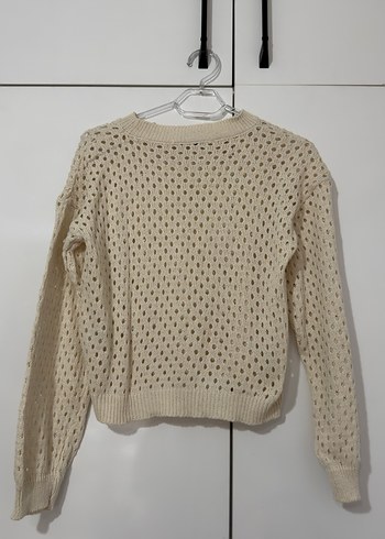 Delikli Bej Kadın Triko Uzun Kollu Kazak - Görsel 2