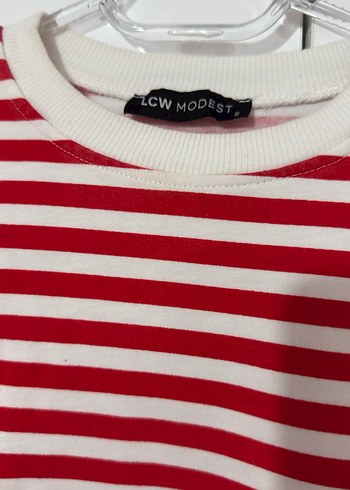 Kadın Kırmızı Çizgili Tunik - Görsel 2