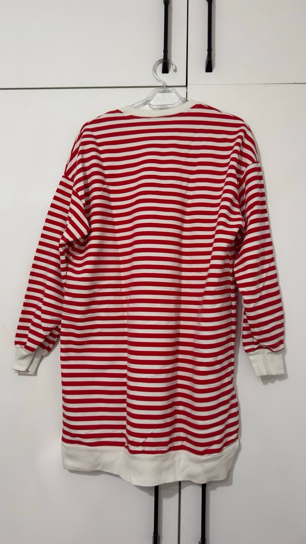 Kadın Kırmızı Çizgili Tunik - Görsel 3